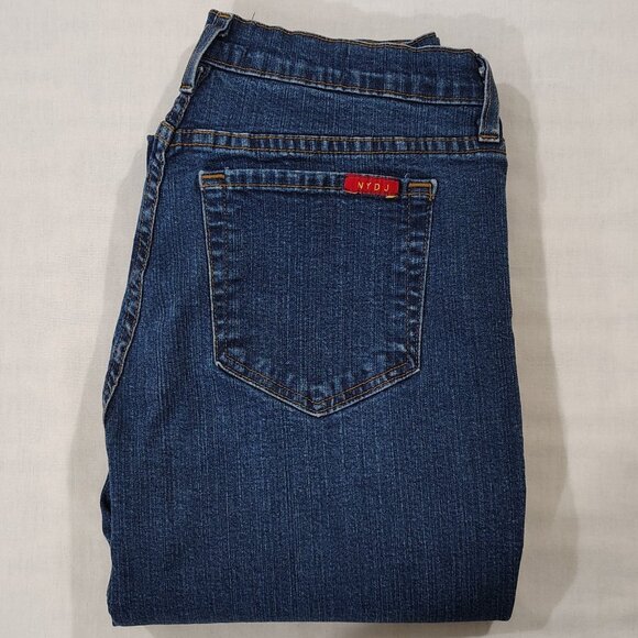NYDJ Tummy Tuck Jeans Womens Size 12 High Rise Boot Cut USA Stretch Denim Blue - Picture 16 of 16